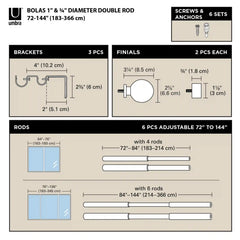 Bolas Double Curtain Rod