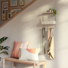 Estique Shelf with Hooks